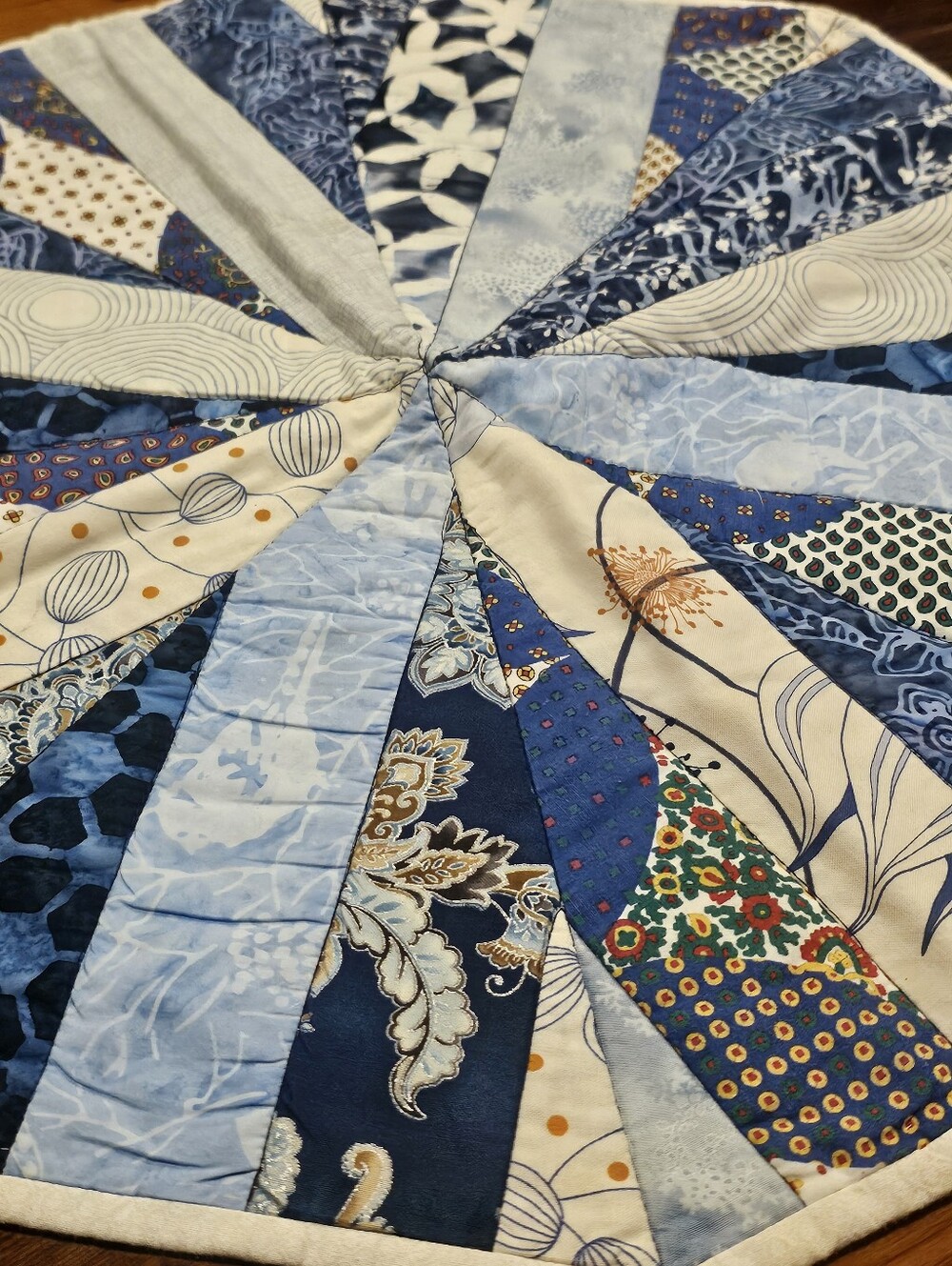 Blue Patterned Cotton Quilted Placemat